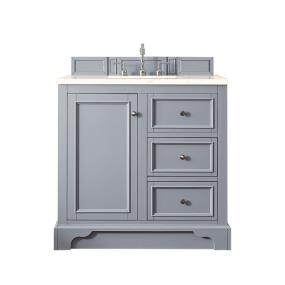 Base with Sink Top Silver Gray Grey / Black Vanities