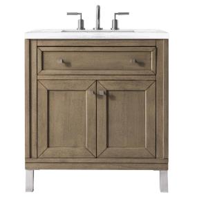 Base with Sink Top White Washed Walnut Light Finish Vanities