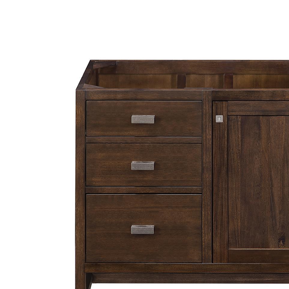 Base with Sink Top Mid Century Acacia Dark Finish Vanities