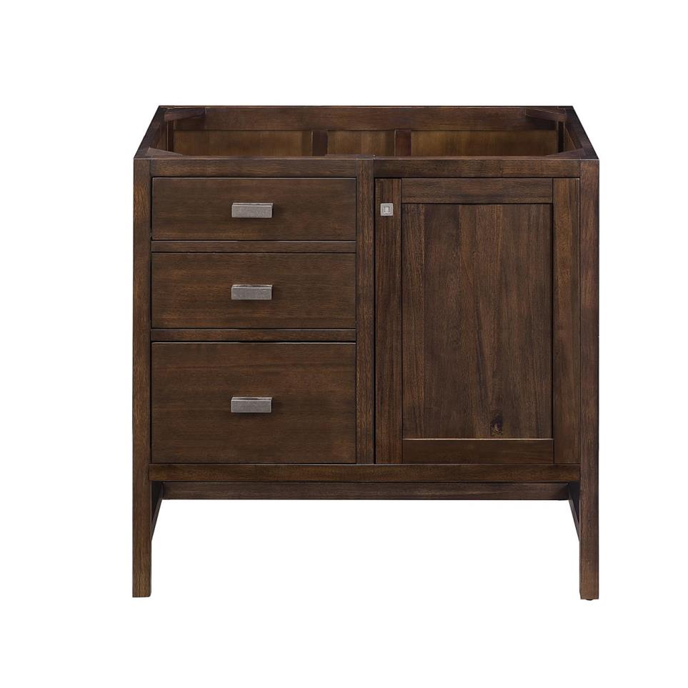 Base with Sink Top Mid Century Acacia Dark Finish Vanities