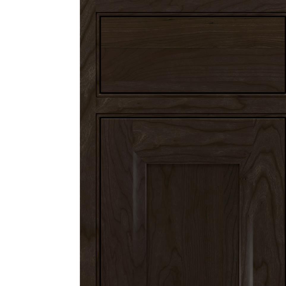 Square Beaded Teaberry Dark Finish Square Cabinets