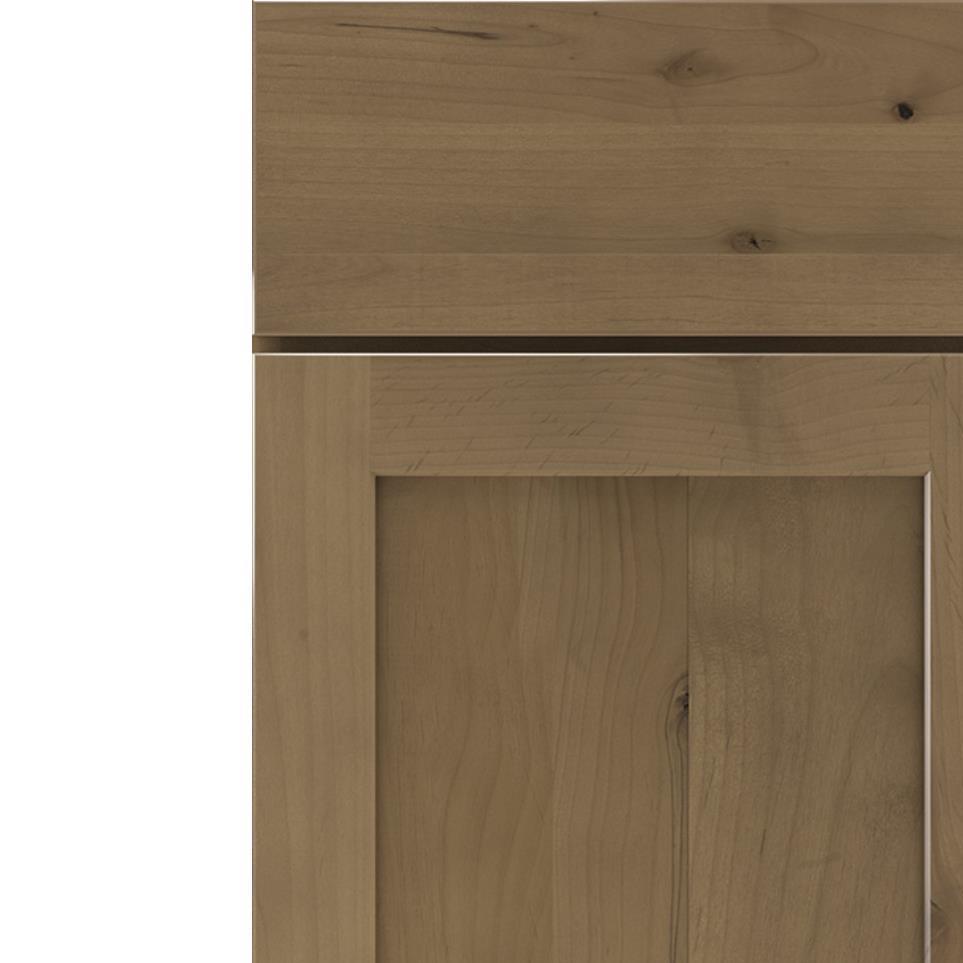 Square Buckskin Medium Finish Square Cabinets