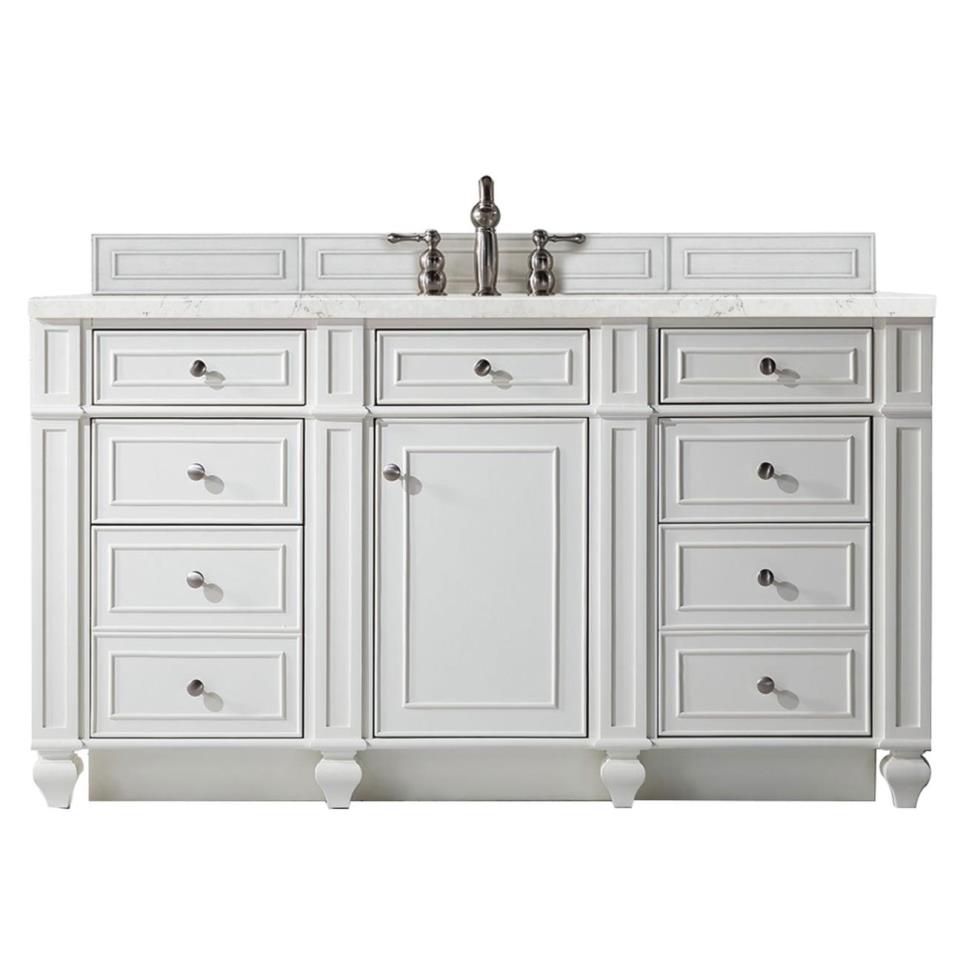 Base with Sink Top Bright White White Vanities