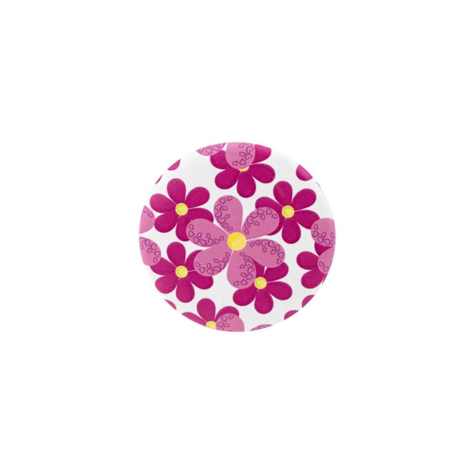 Knob Pink Flower White Knobs