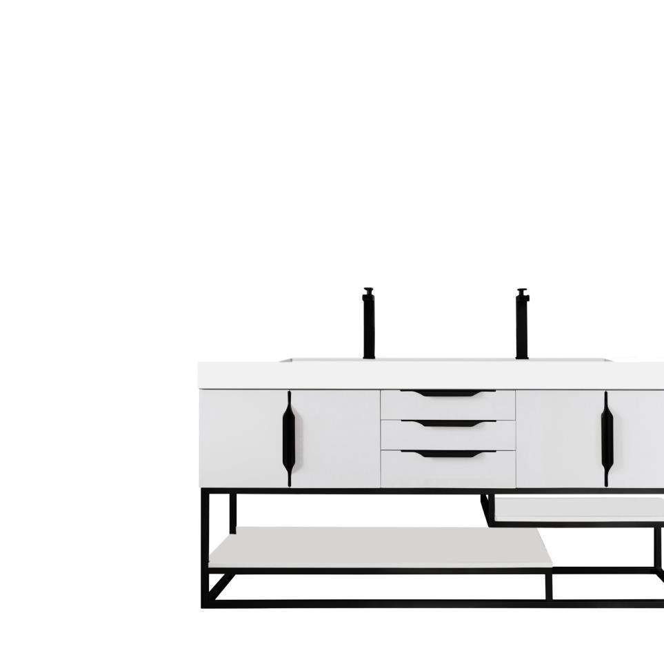 Base with Sink Top Glossy White White Vanities