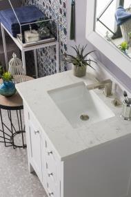 Base with Sink Top Bright  White White Vanities