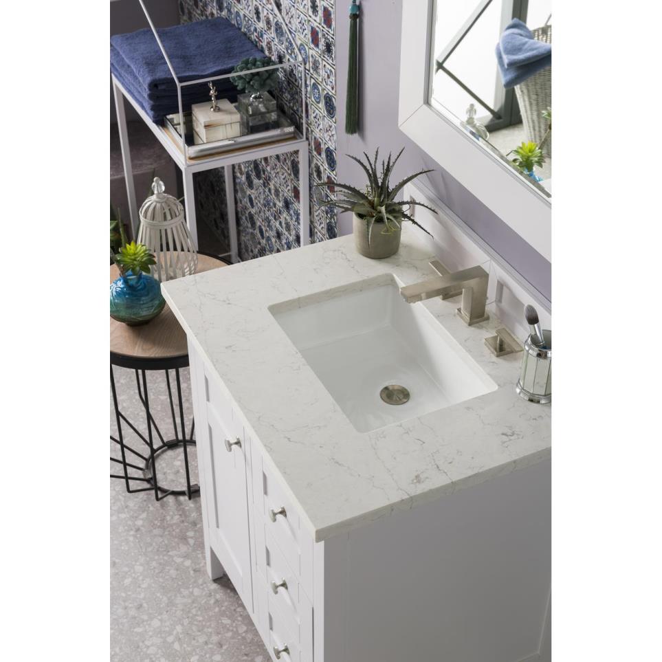 Base with Sink Top Bright  White White Vanities