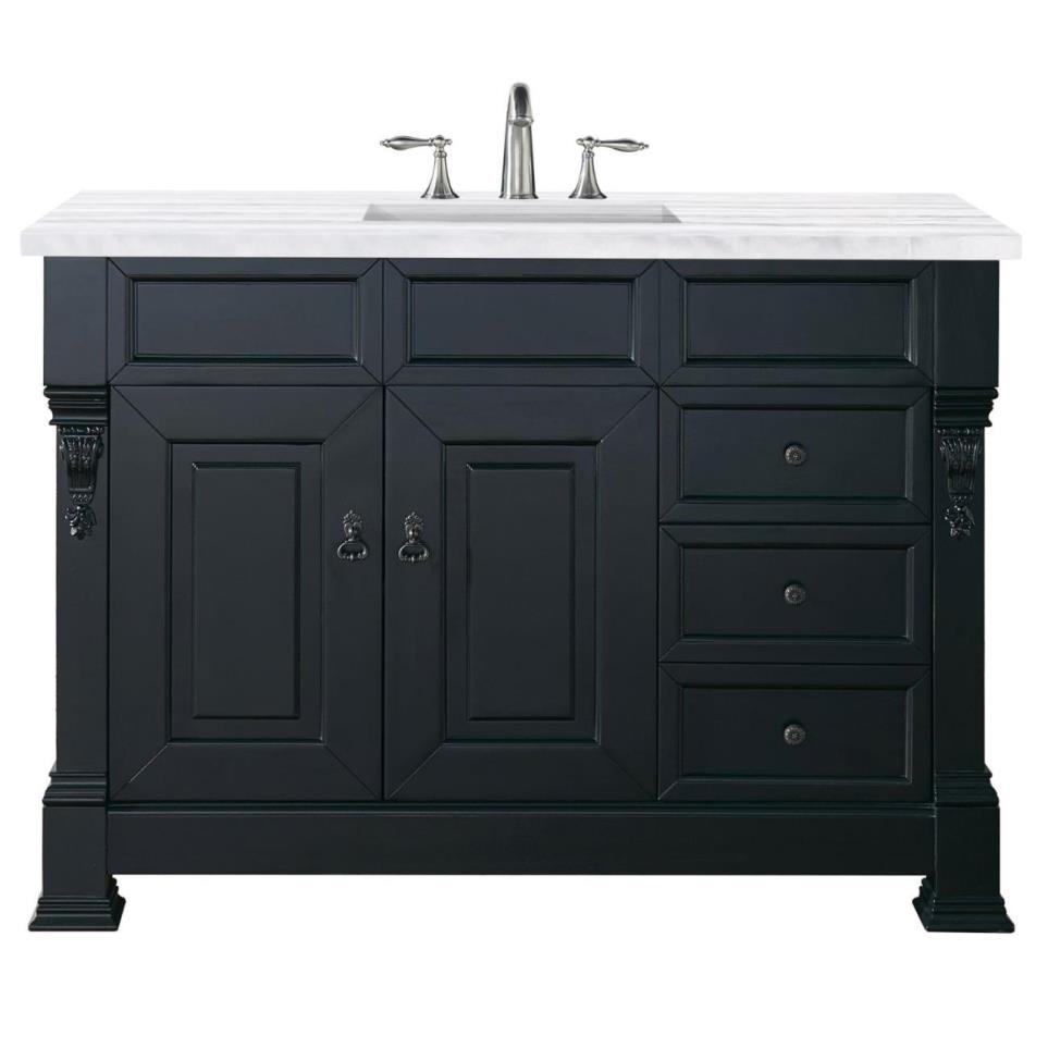 Base with Sink Top Antique Black Grey / Black Vanities