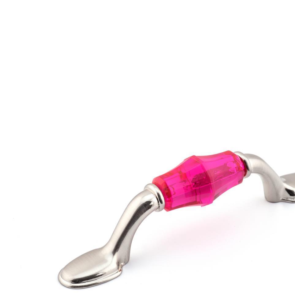 Pull Brushed Nickel / Fuchsia Nickel Pulls