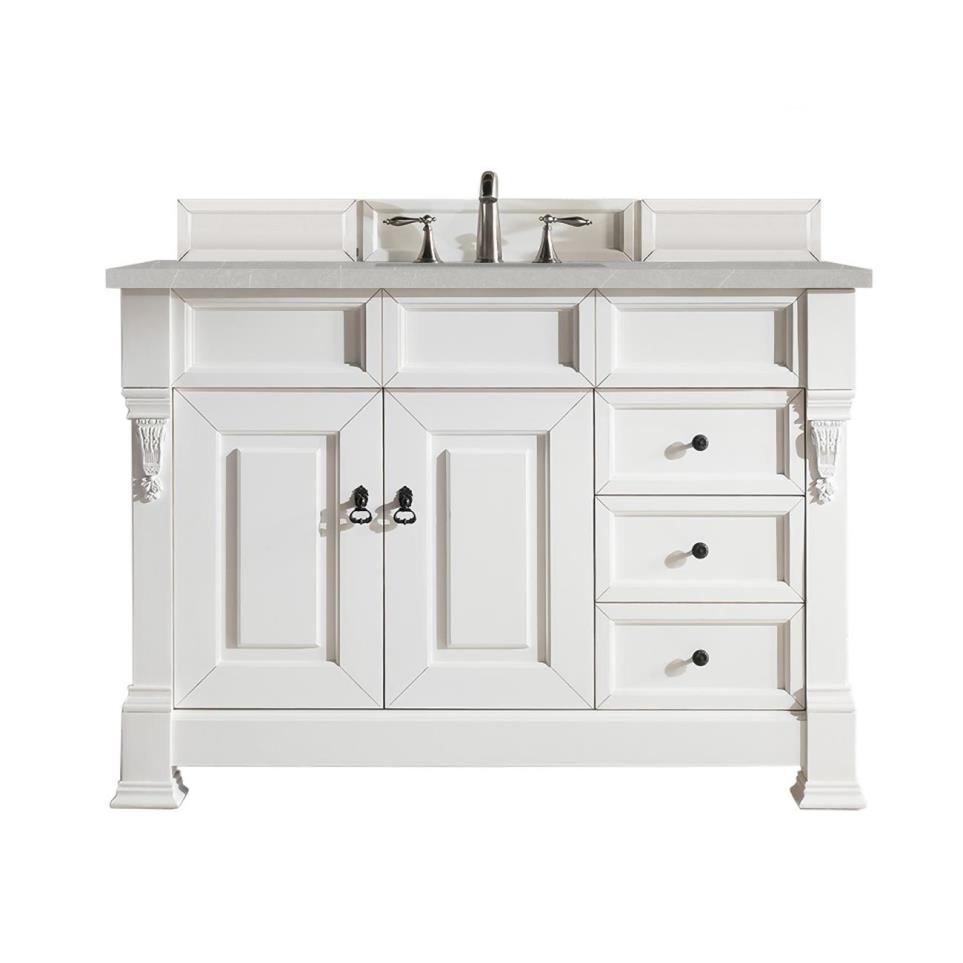 Base with Sink Top Bright White White Vanities