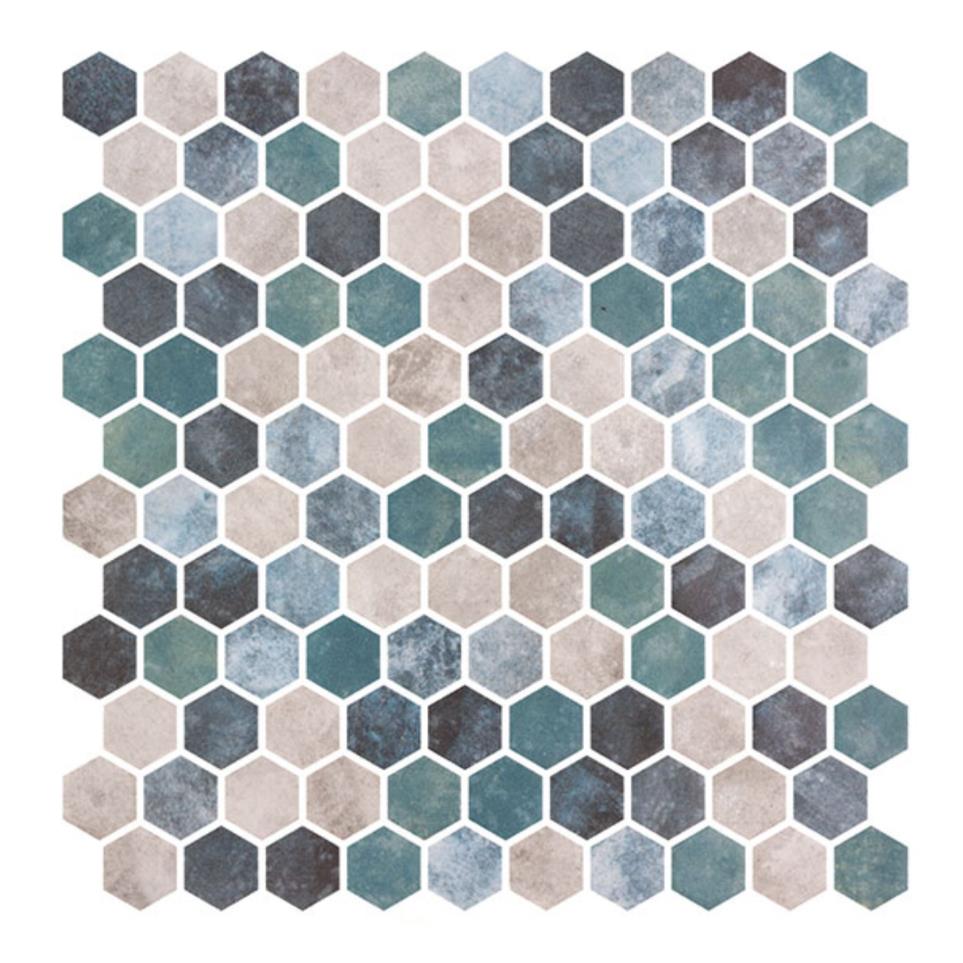 Mosaic Lotus Pond Blue Tile
