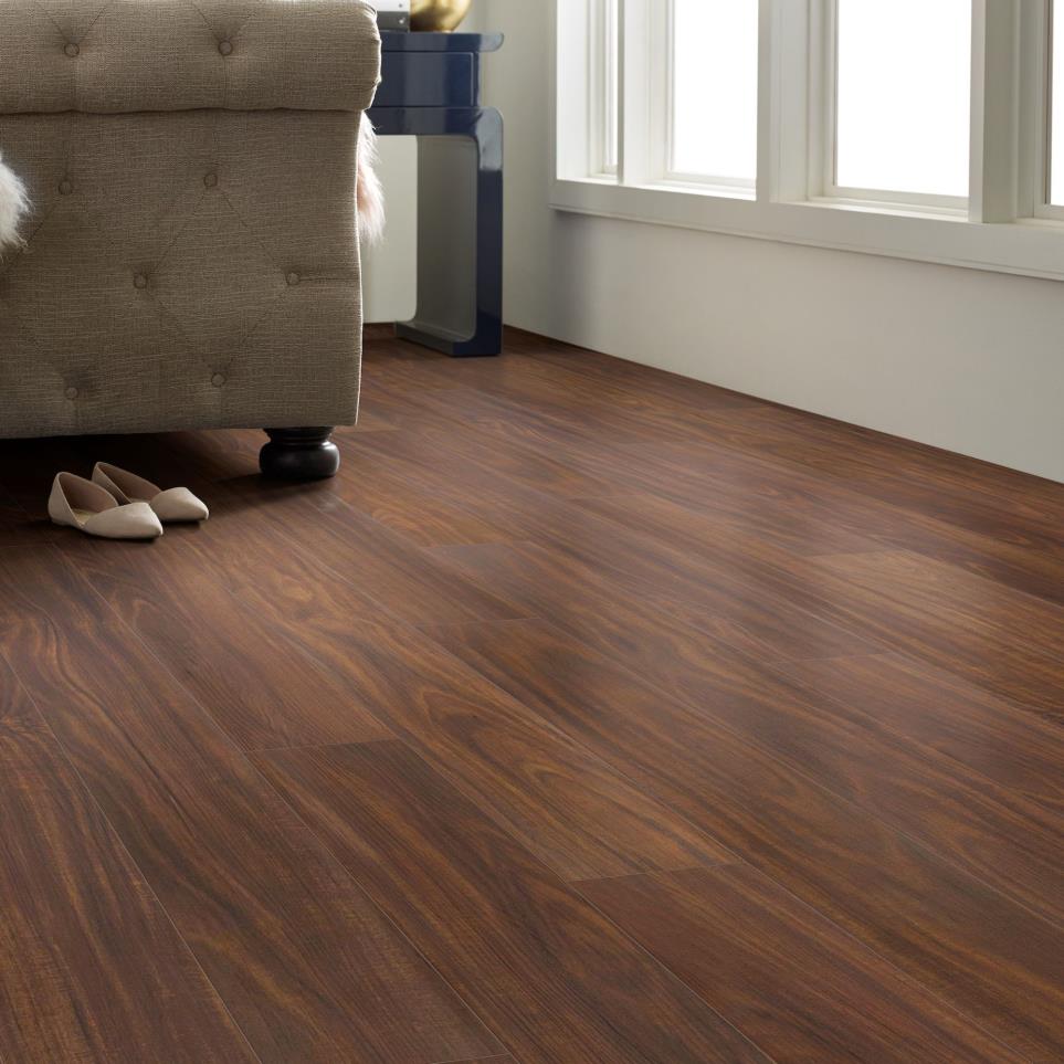 Plank Polished Mahogany Dark Finish Vinyl