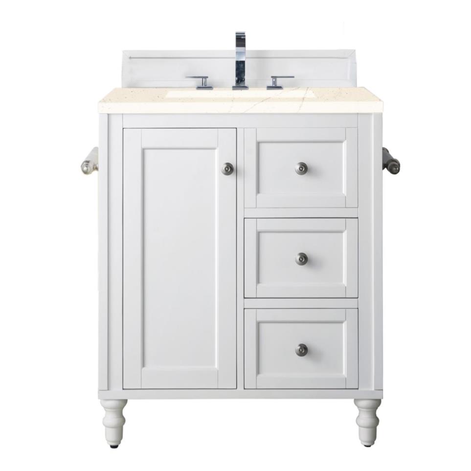 Base with Sink Top Bright White White Vanities