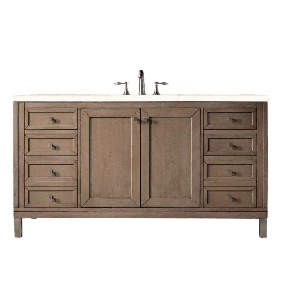 Base with Sink Top Whitewashed Walnut Light Finish Vanities