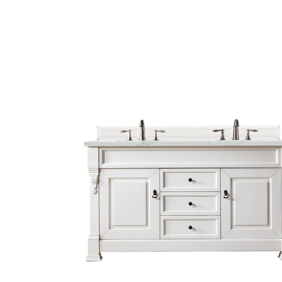 Base with Sink Top Bright White White Vanities