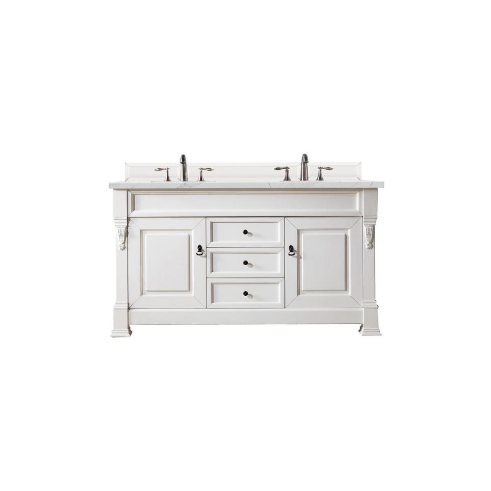 Base with Sink Top Bright White White Vanities