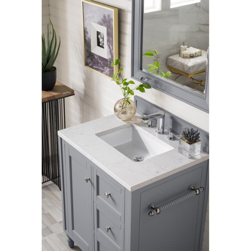 Base with Sink Top Silver Gray Grey / Black Vanities