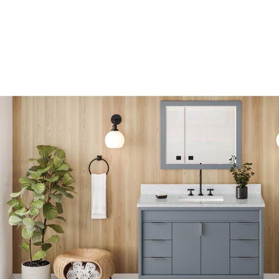 Base with Sink Top Blue Steel Grey / Black Vanities