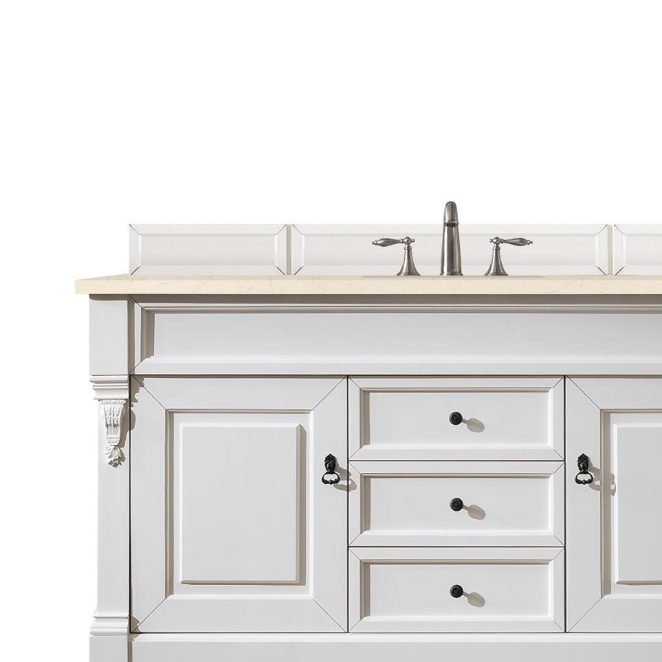 Base with Sink Top Bright White White Vanities