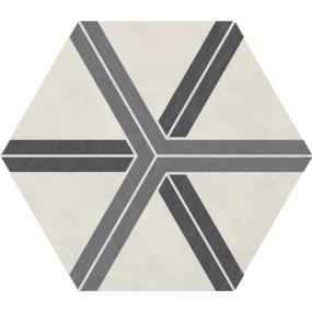 Decoratives and Medallions Plot Cool Blend Matte Black Tile