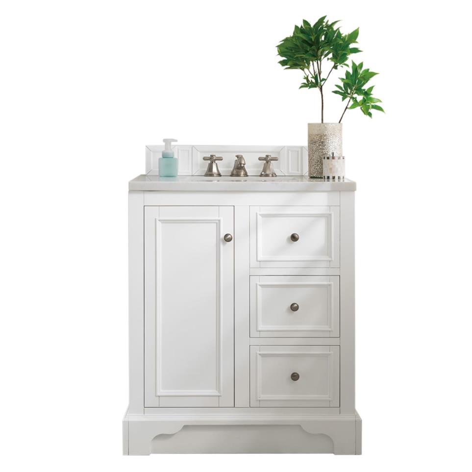 Base with Sink Top Bright White White Vanities
