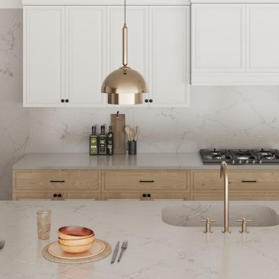 Slab Victorian Silver Grey / Black Quartz Countertops