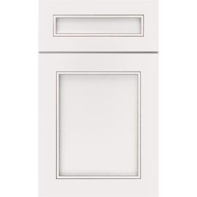 5 Piece White With Toasted Almond Detail Glaze - Paint 5 Piece Cabinets