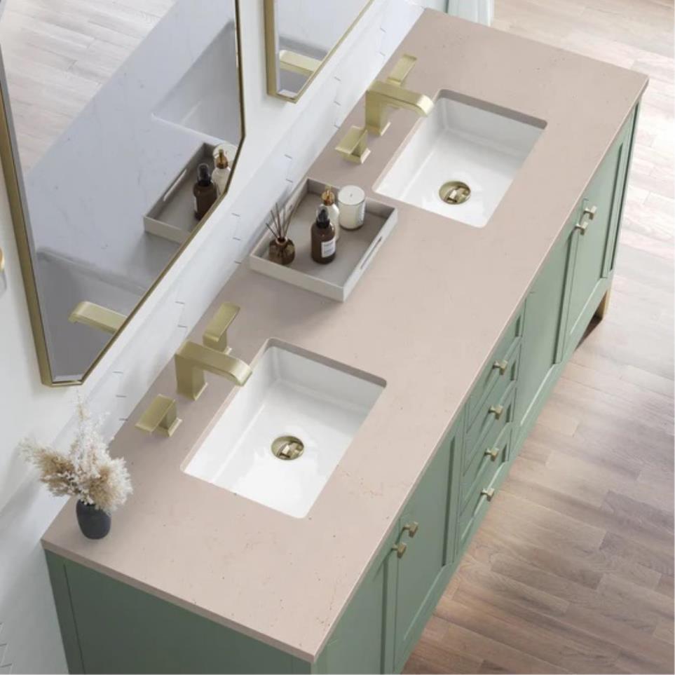 Base with Sink Top Smokey Celadon Green Vanities