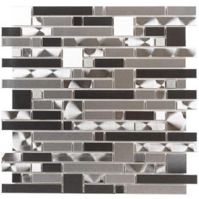 Mosaic Mixed Metal Rockfall Gray Tile