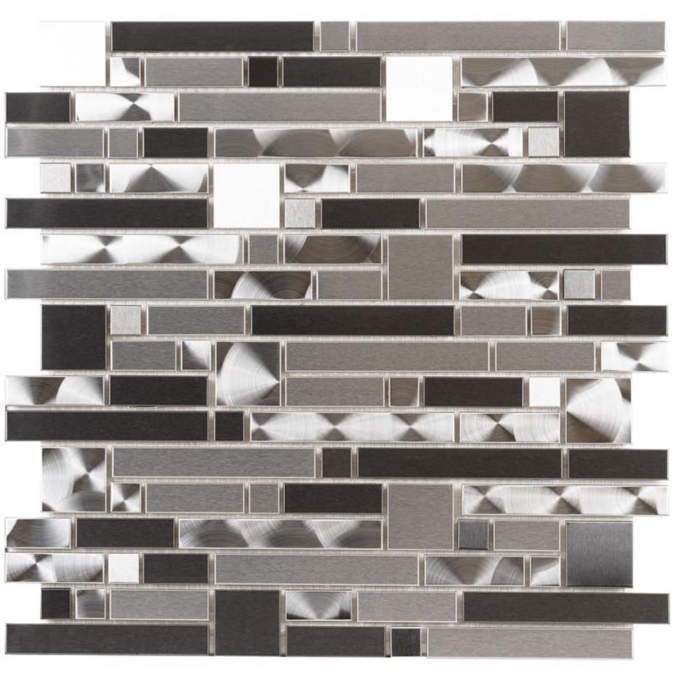 Mosaic Mixed Metal Rockfall Gray Tile