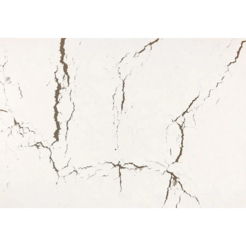 Slab Berkshire Brass Satin Ridge White Quartz Countertops
