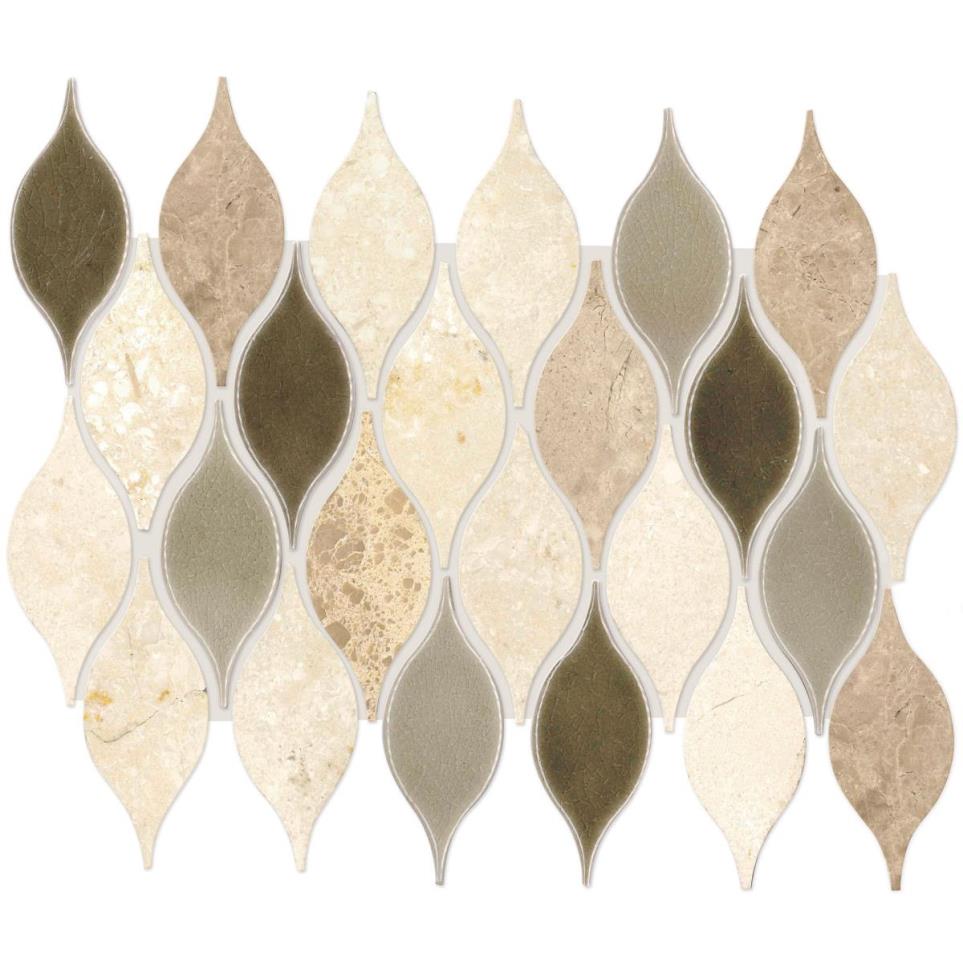 Mosaic Lumia Leaf Beige Polished Beige/Tan Tile