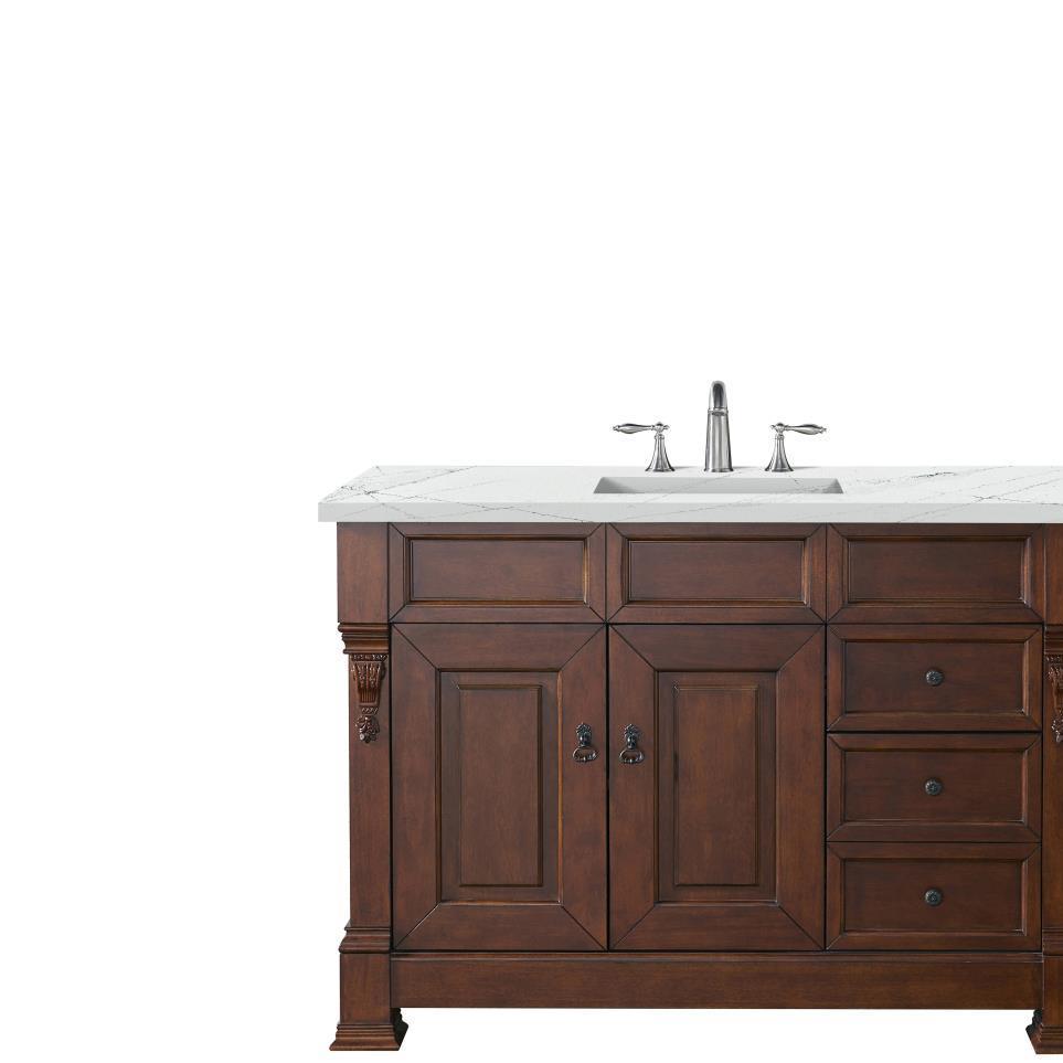 Base with Sink Top Warm Cherry Medium Finish Vanities