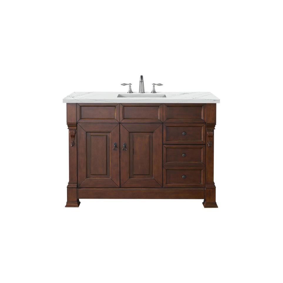 Base with Sink Top Warm Cherry Medium Finish Vanities