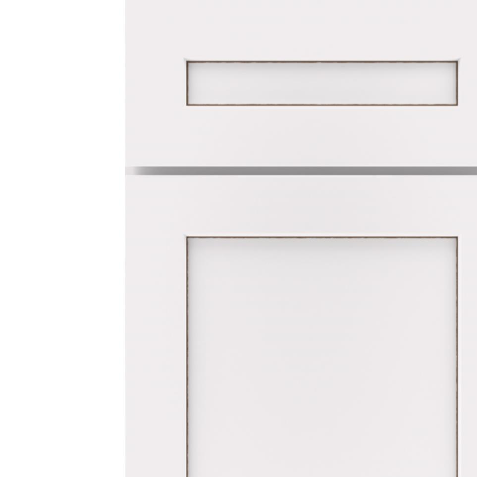 5 Piece White With Toasted Almond Detail Glaze - Paint 5 Piece Cabinets