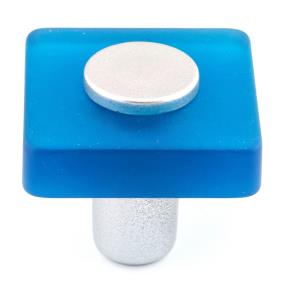 Knob Frosted Blue White Hardware