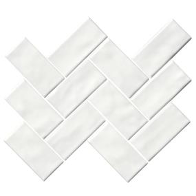 Mosaic Elegant White Glossy White Tile