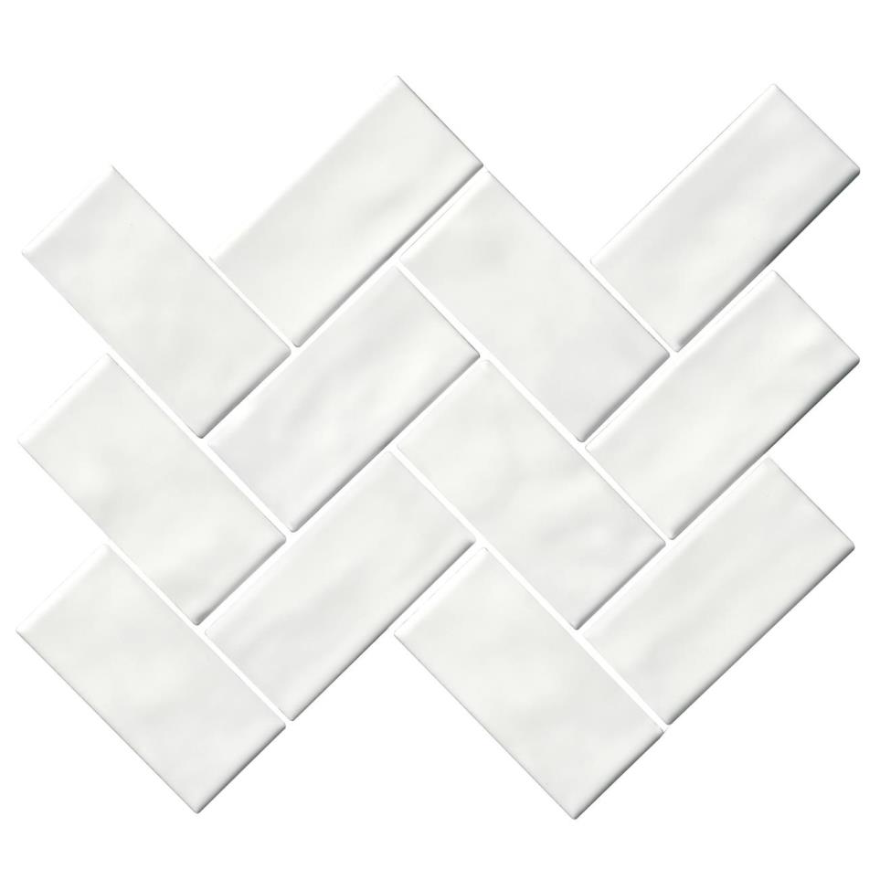 Mosaic Elegant White Glossy White Tile