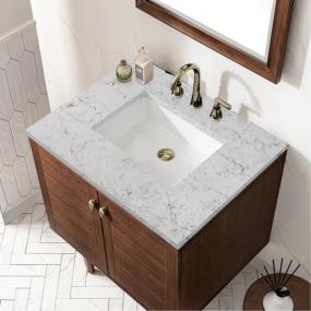 Base with Sink Top Mid-Century Walnut Dark Finish Vanities