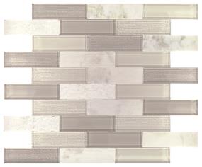Mosaic Daphne White And Glass Blend Mix Beige/Tan Tile