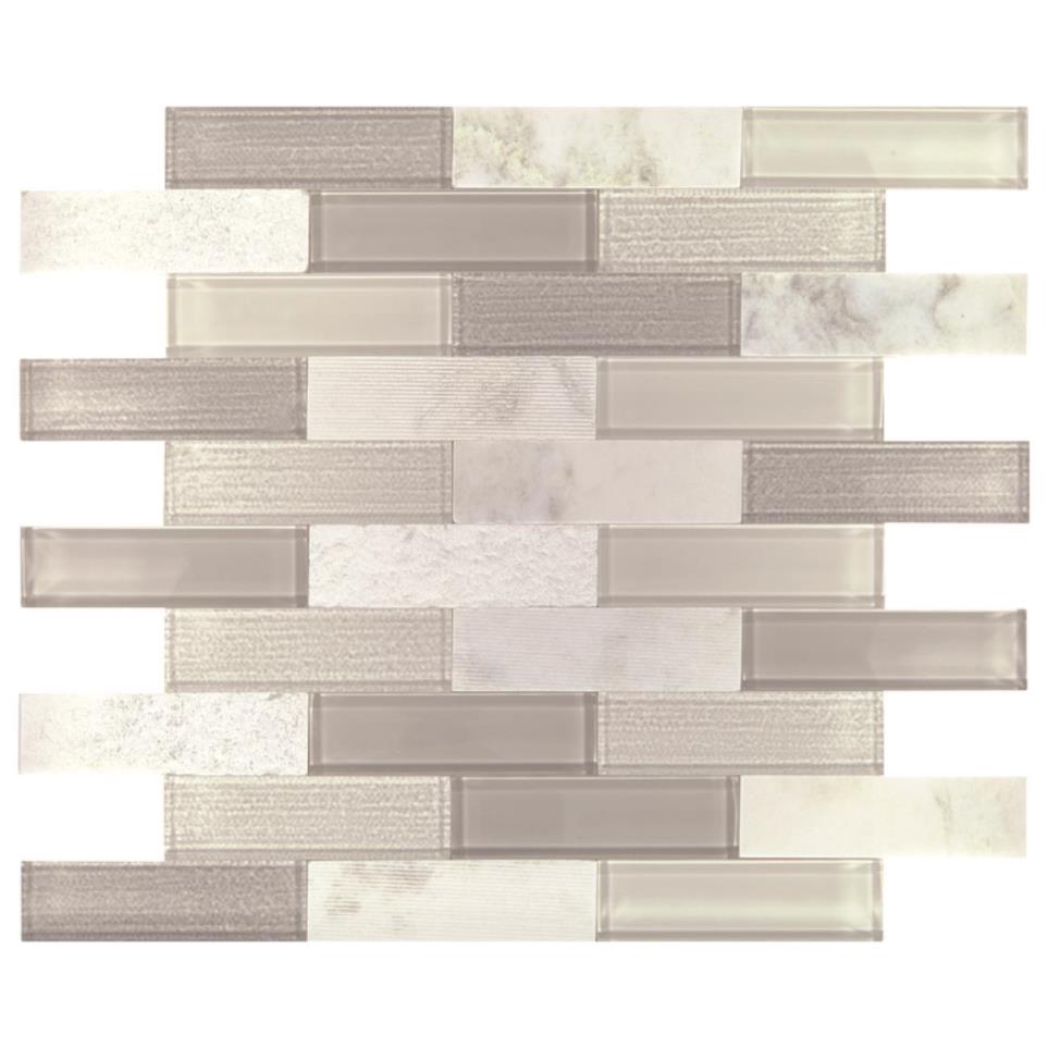 Mosaic Daphne White And Glass Blend Mix Beige/Tan Tile
