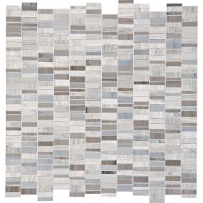 Mosaic Chenille White/Silver Screen Mix Gray Tile