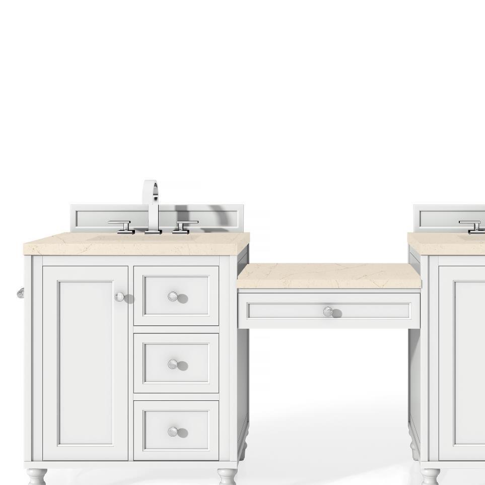 Base with Sink Top Bright White White Vanities