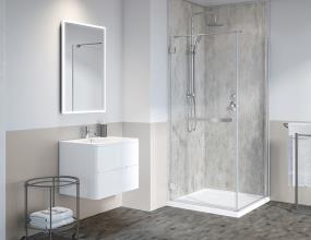 Kit White Marble White Showers