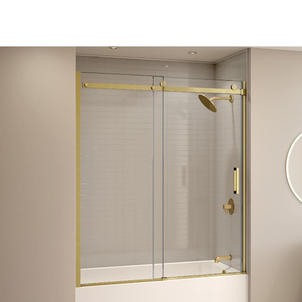 Door Brushed Gold Brass / Gold Showers