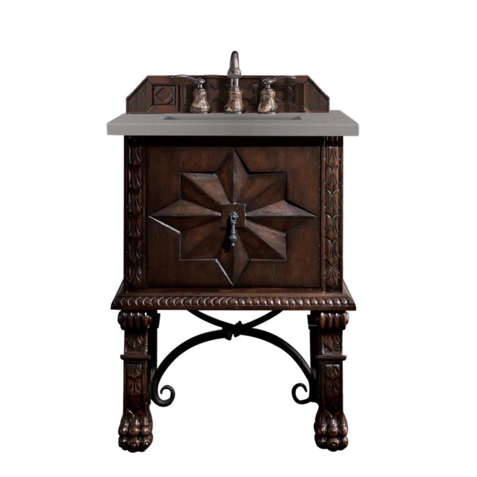 Base with Sink Top Antique Walnut Dark Finish Vanities