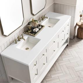 Base with Sink Top Bright White White Vanities