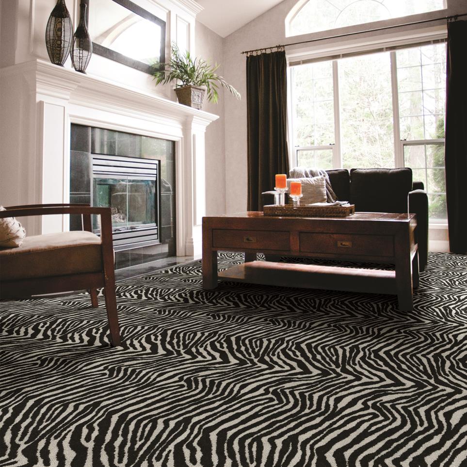 Pattern Plains Zebra Black Carpet