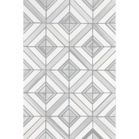 Mosaic Grey Palissandro and Thassos Polished Gray Tile