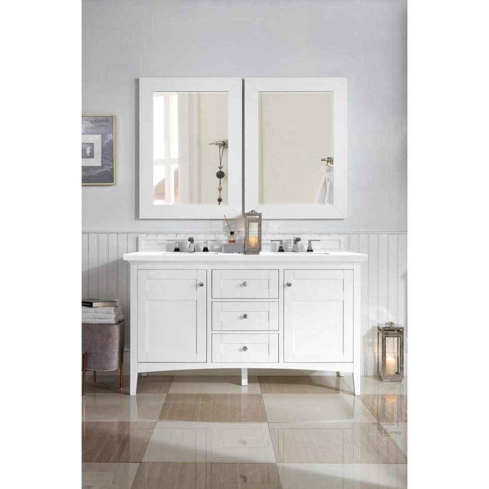 Base with Sink Top Bright White White Vanities